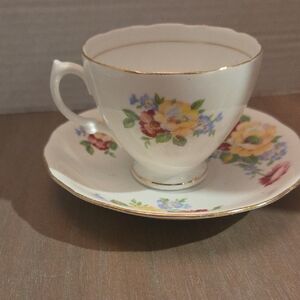 Floral Teacup and Saucer Set